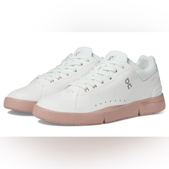 On Running Shoes - On Cloud The Roger Advantage Sneaker in White/Rosewood